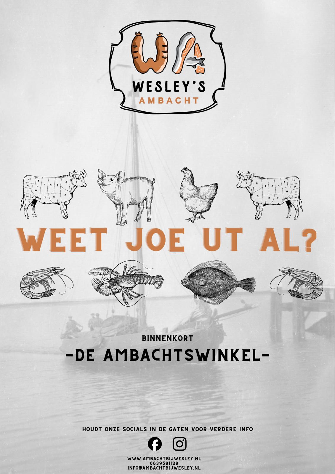 De Ambachtswinkel aankondigingsposter — Wesley's Ambacht